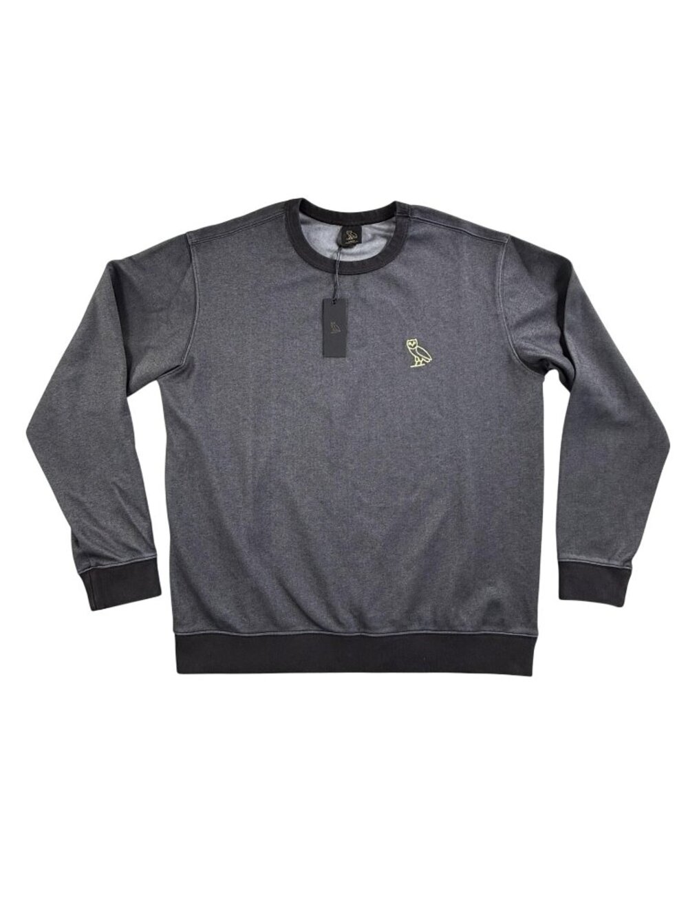 October's Very Own OVO Sweatshirt Mens Large Black Owl Logo Crewneck Drake Rap